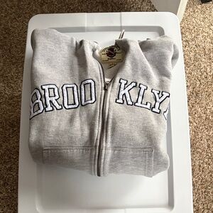 Gray Brooklyn Zip-Up Hoodie